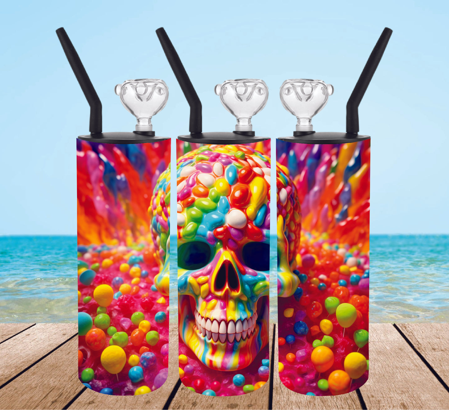 Tumbler Bong Candy Skull