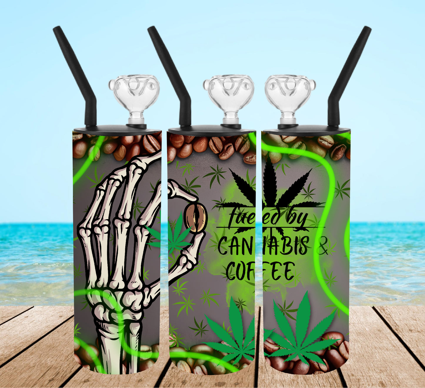 Fueled by Cannabis and Coffee Tumbler Bong