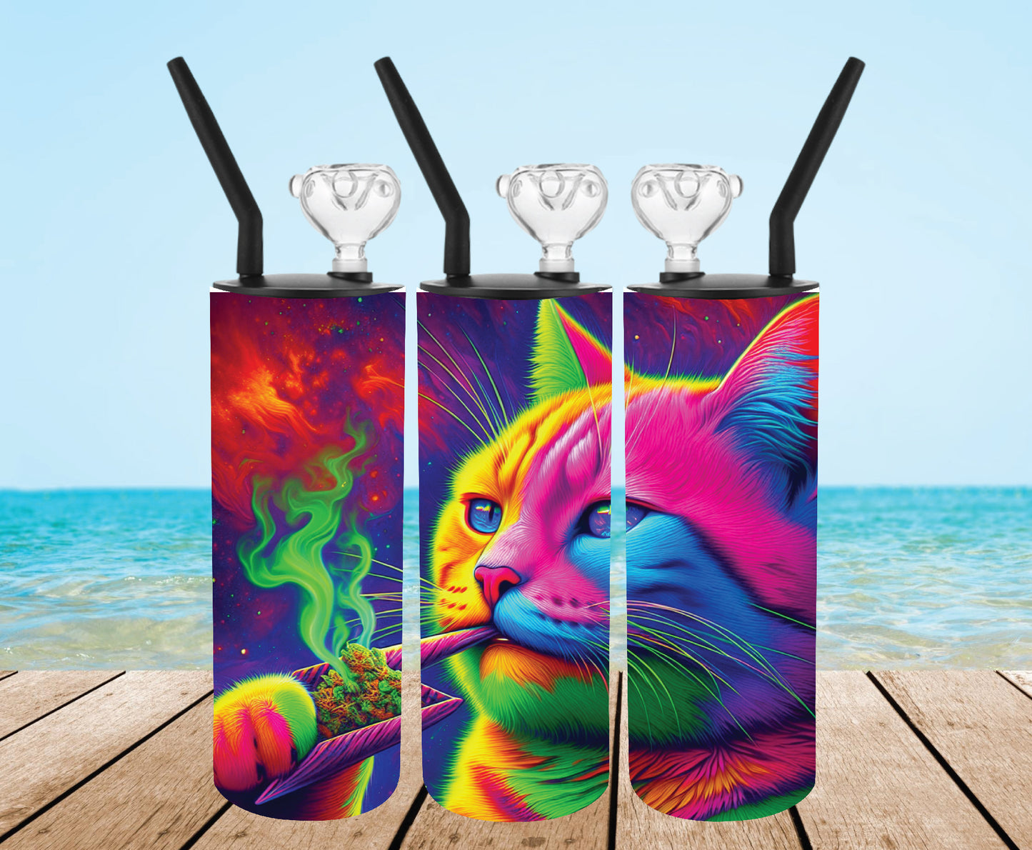 Smoking Cat Tumbler Bong