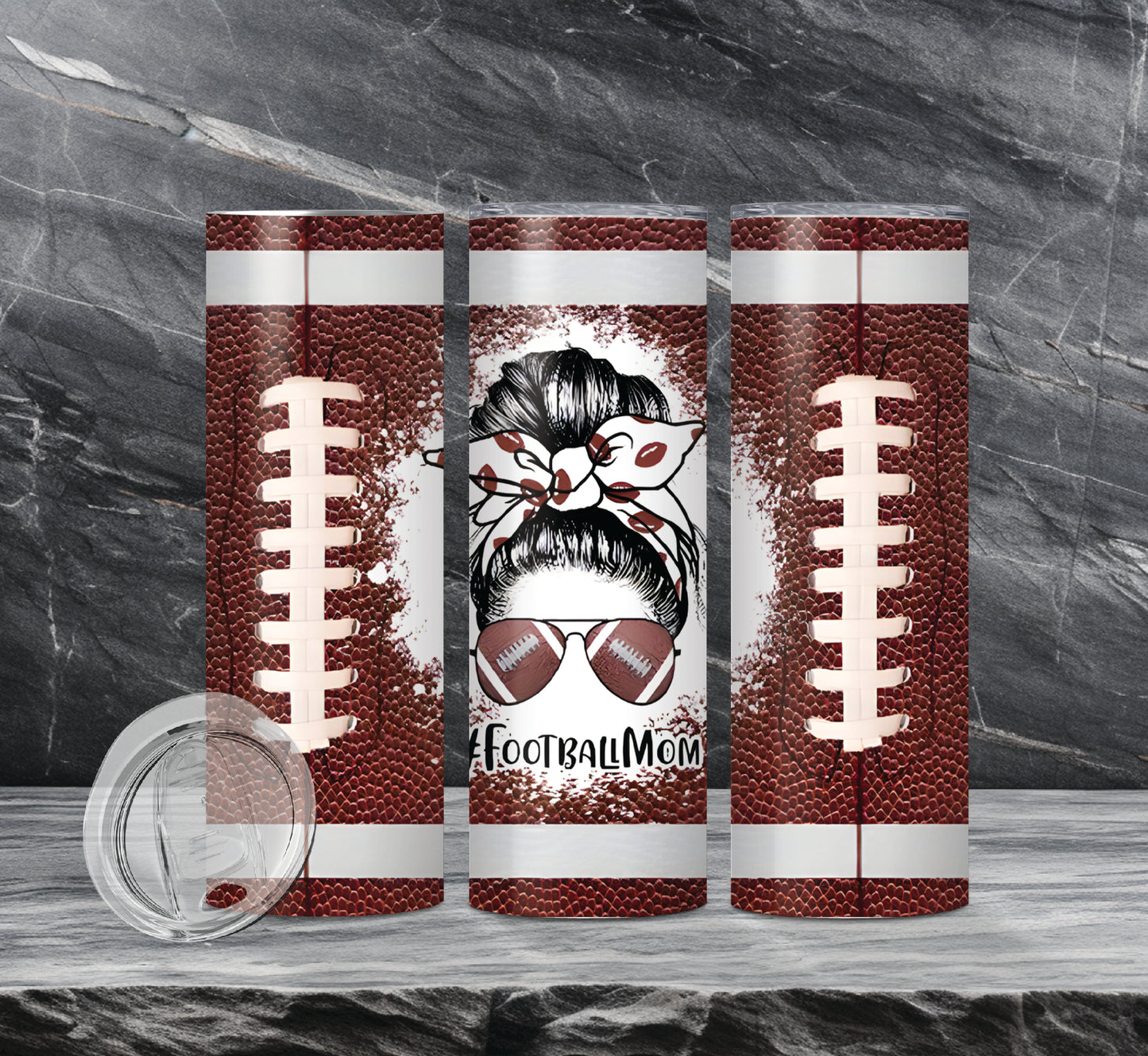 Football Mom Drink Tumblers 3 Designs
