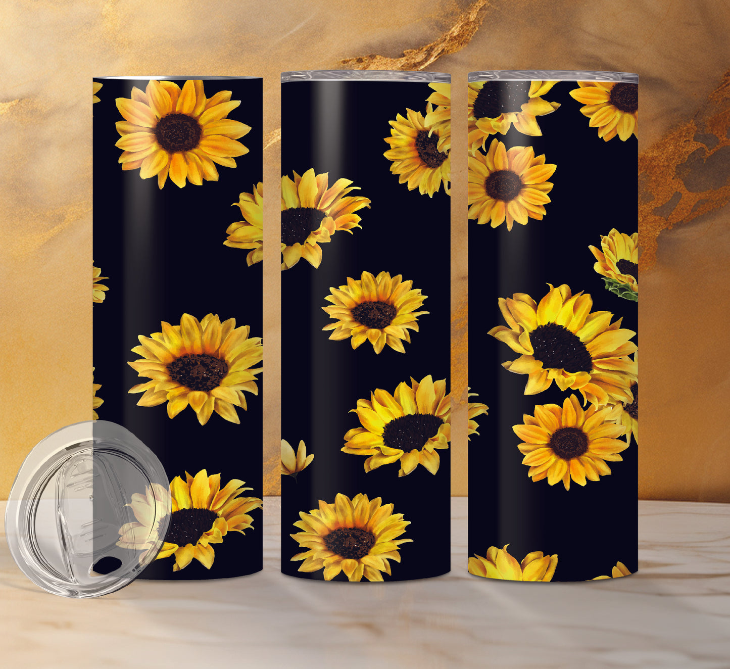 Sunflower Designs Drink Tumblers, 18 Designs