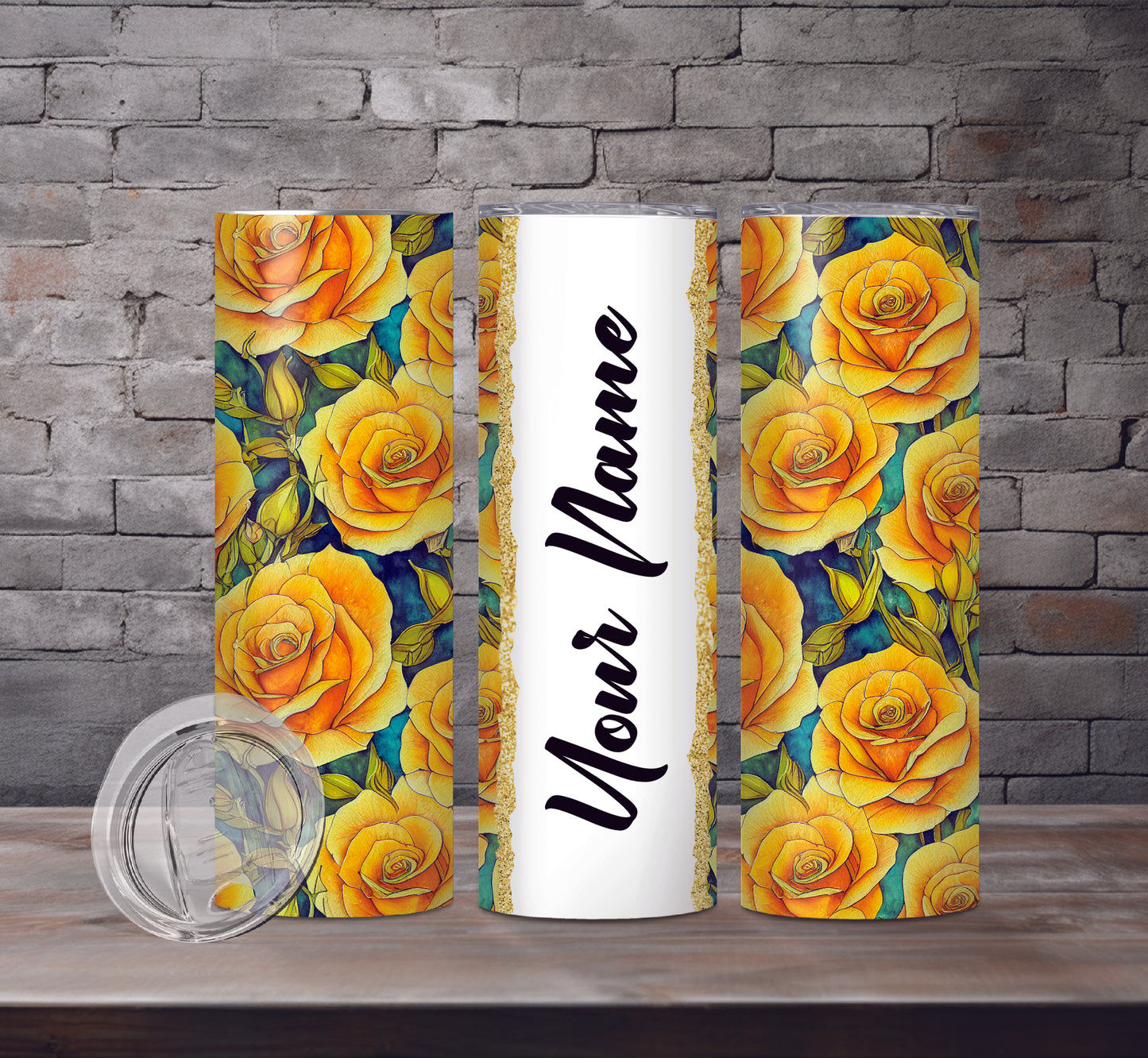 Floral Add Your Name Drink Tumblers, 18 Designs