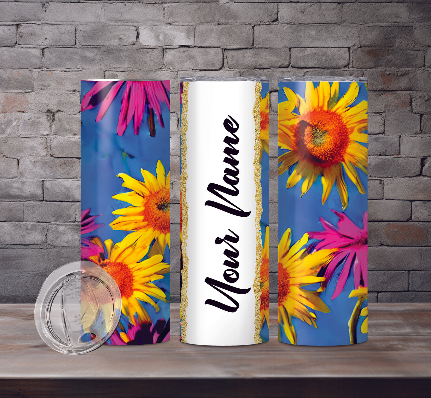 Floral Add Your Name Drink Tumblers, 18 Designs