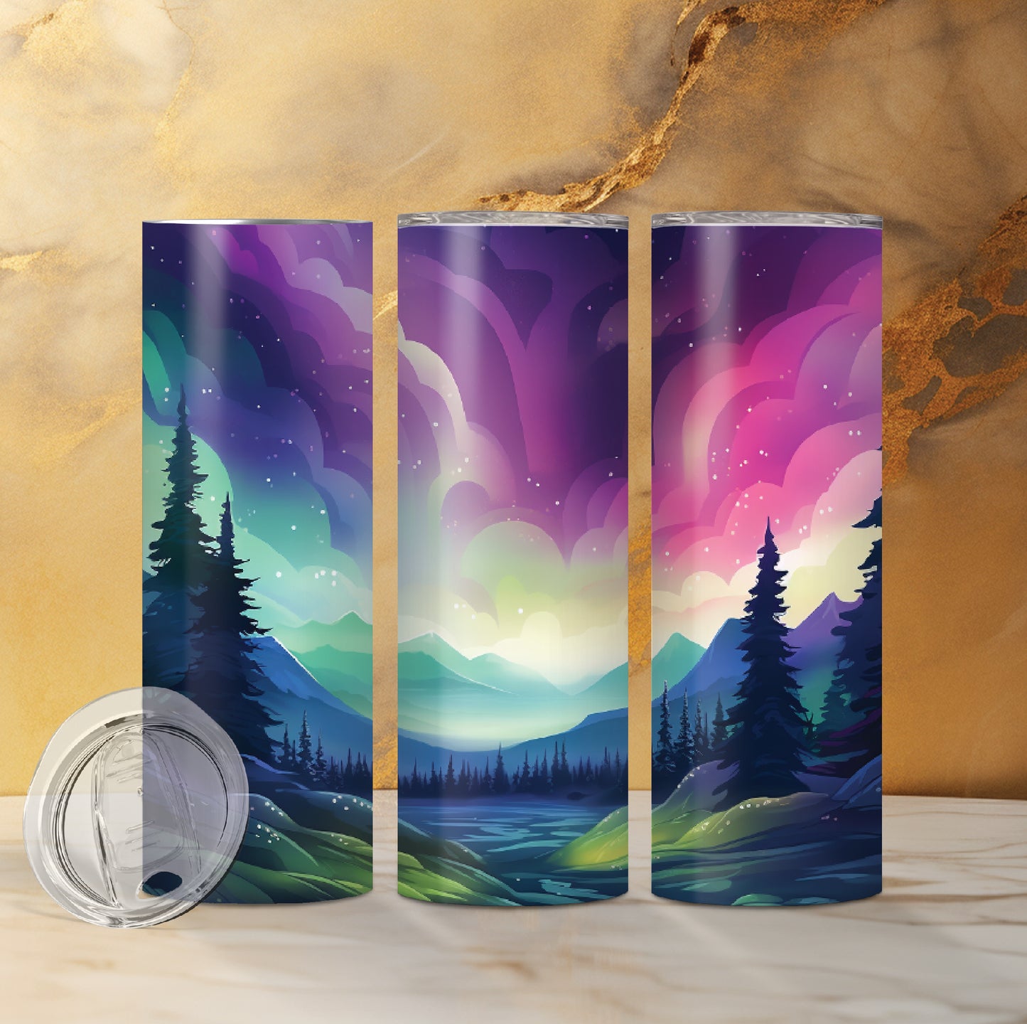 Northern Lights Drink Tumblers, 13 Different Designs