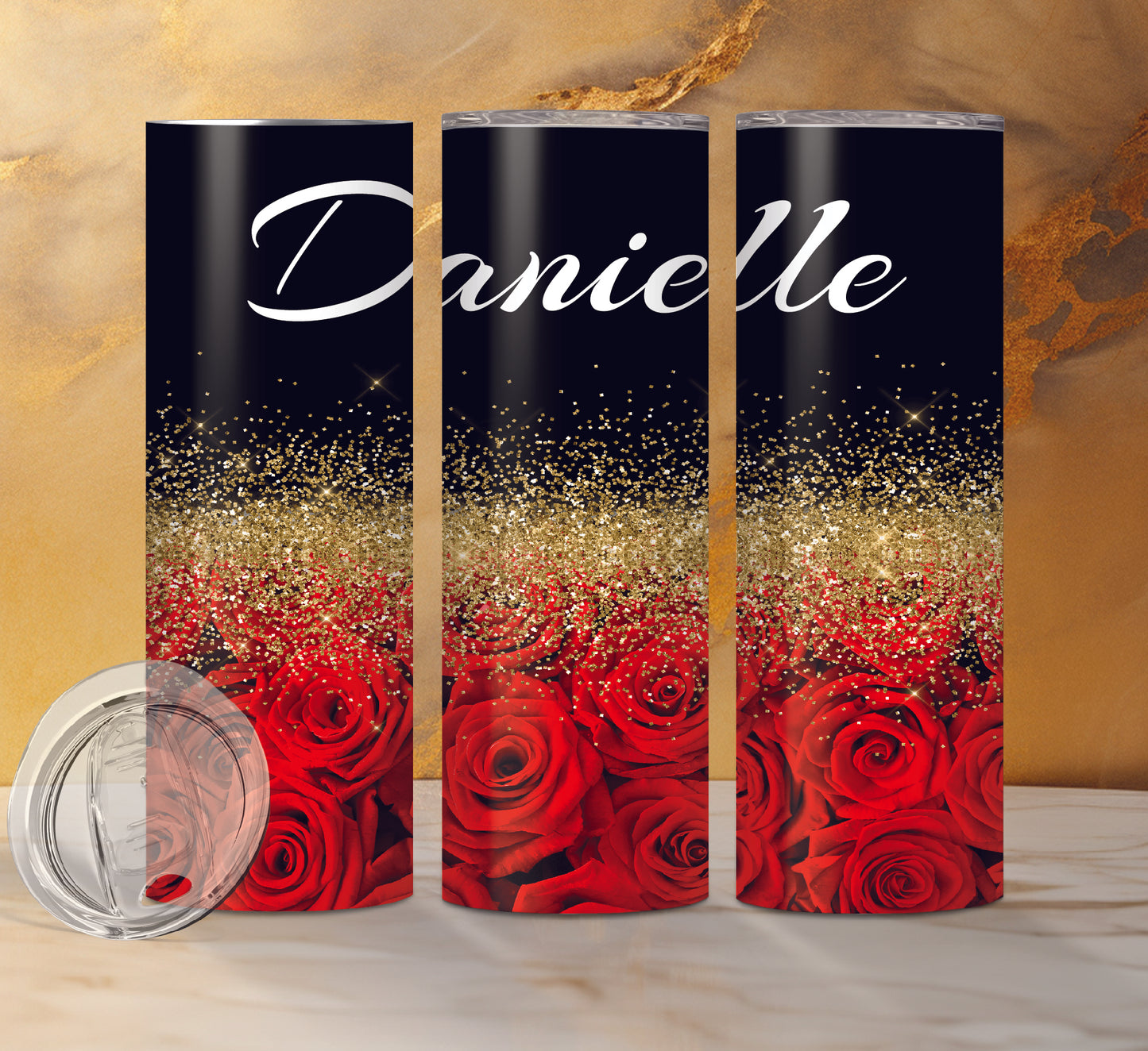 Floral Add Your Name Drink Tumblers, 18 Designs