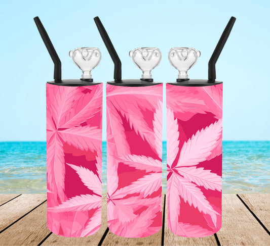 Pink Flower Tumbler Bong