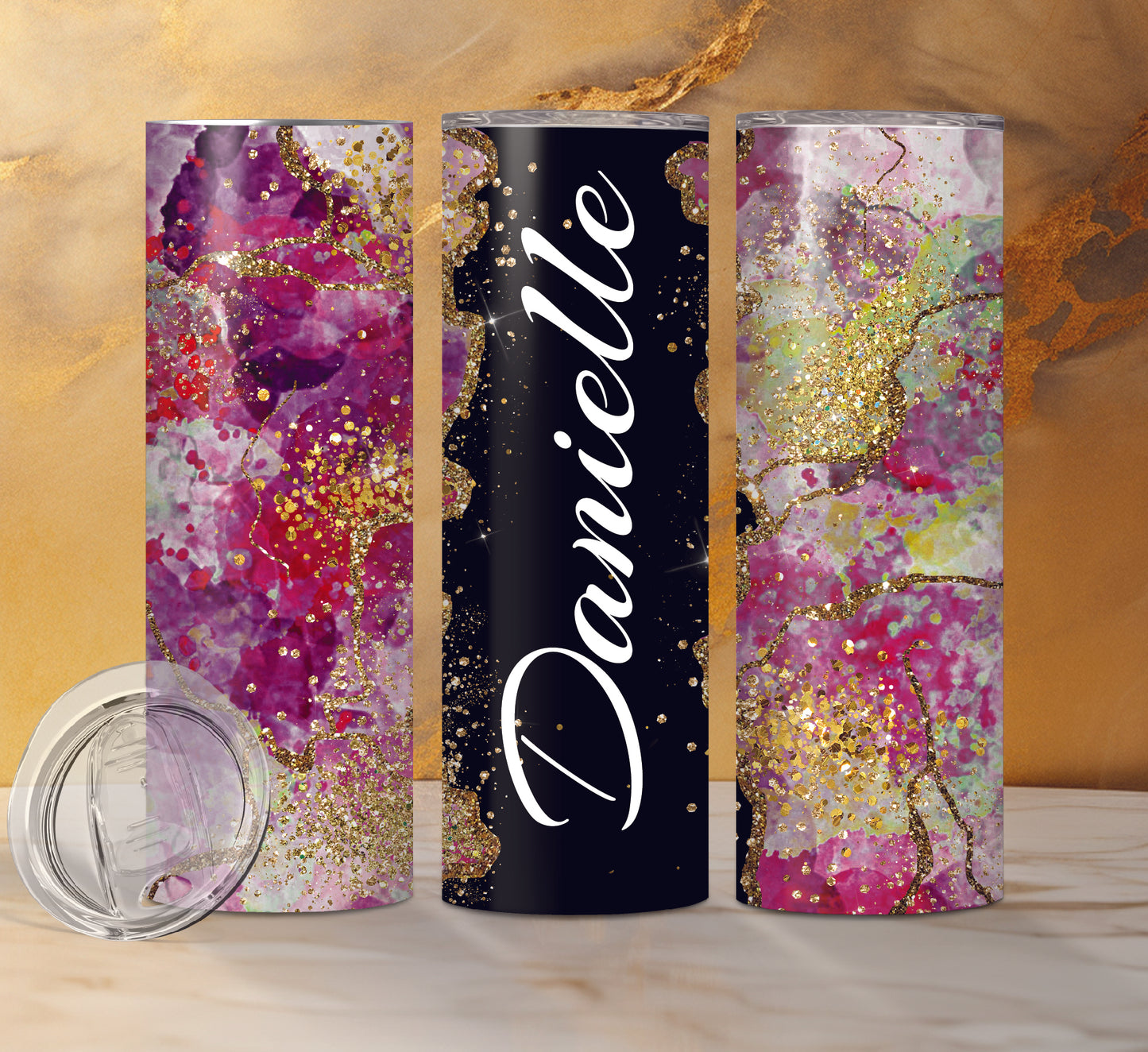 Floral Add Your Name Drink Tumblers, 18 Designs