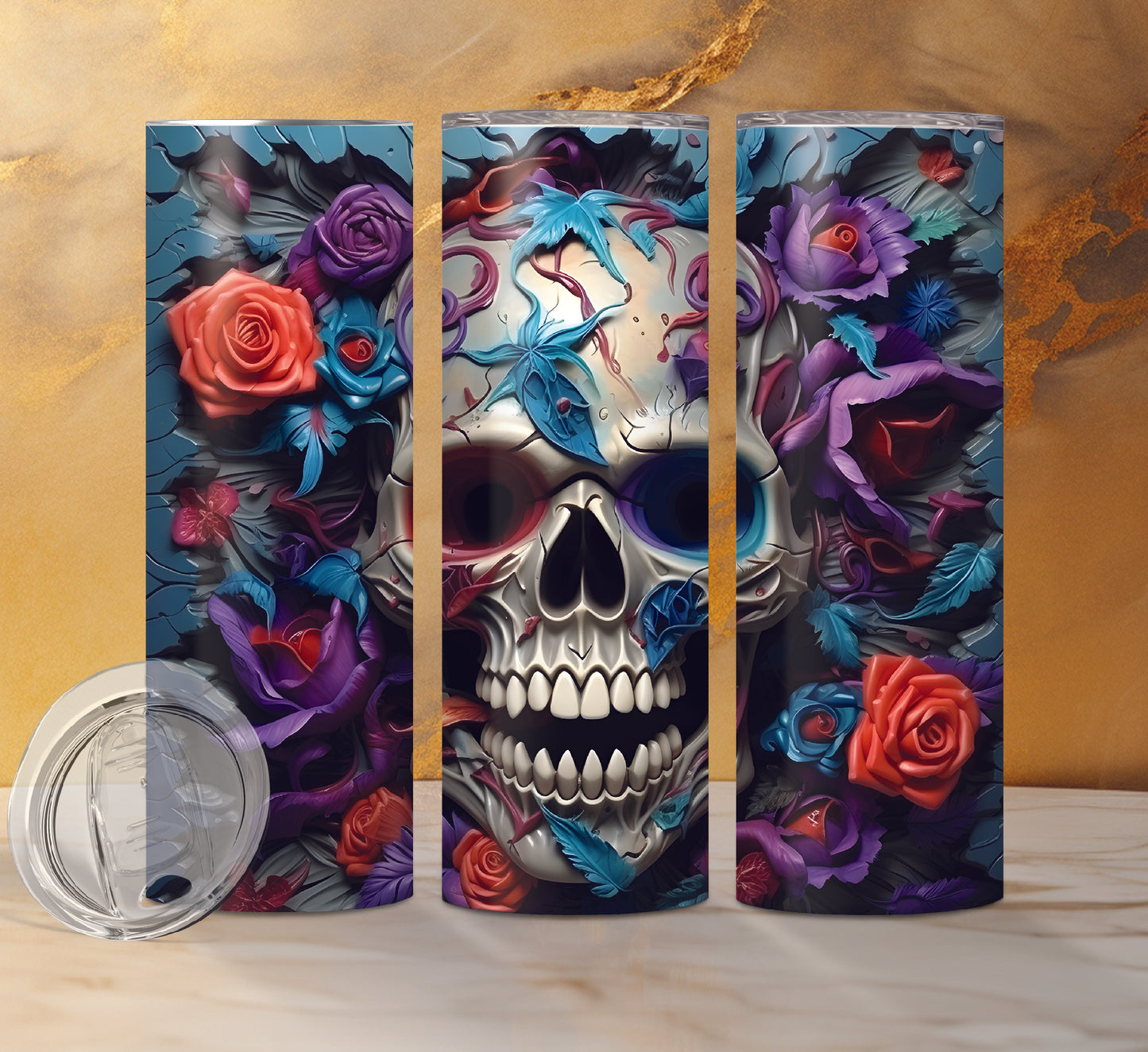 Skull Drink Tumblers, 8 Designs