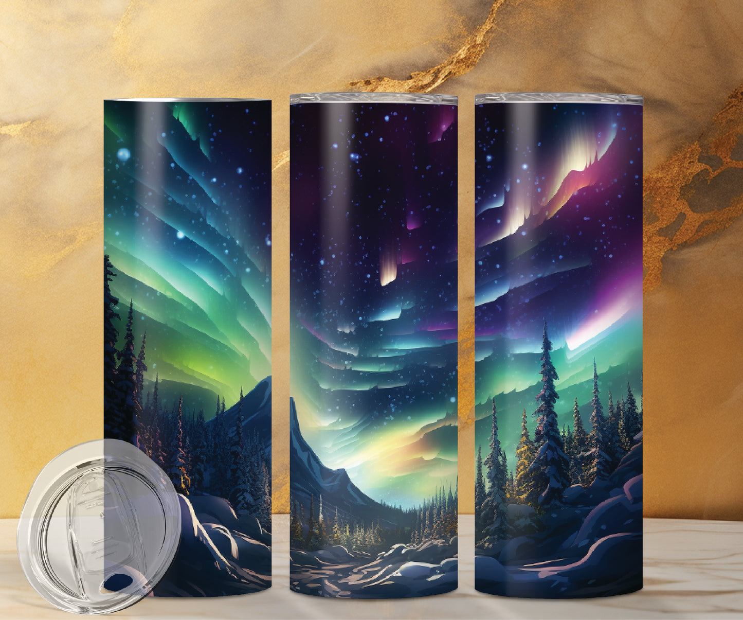 Northern Lights Drink Tumblers, 13 Different Designs