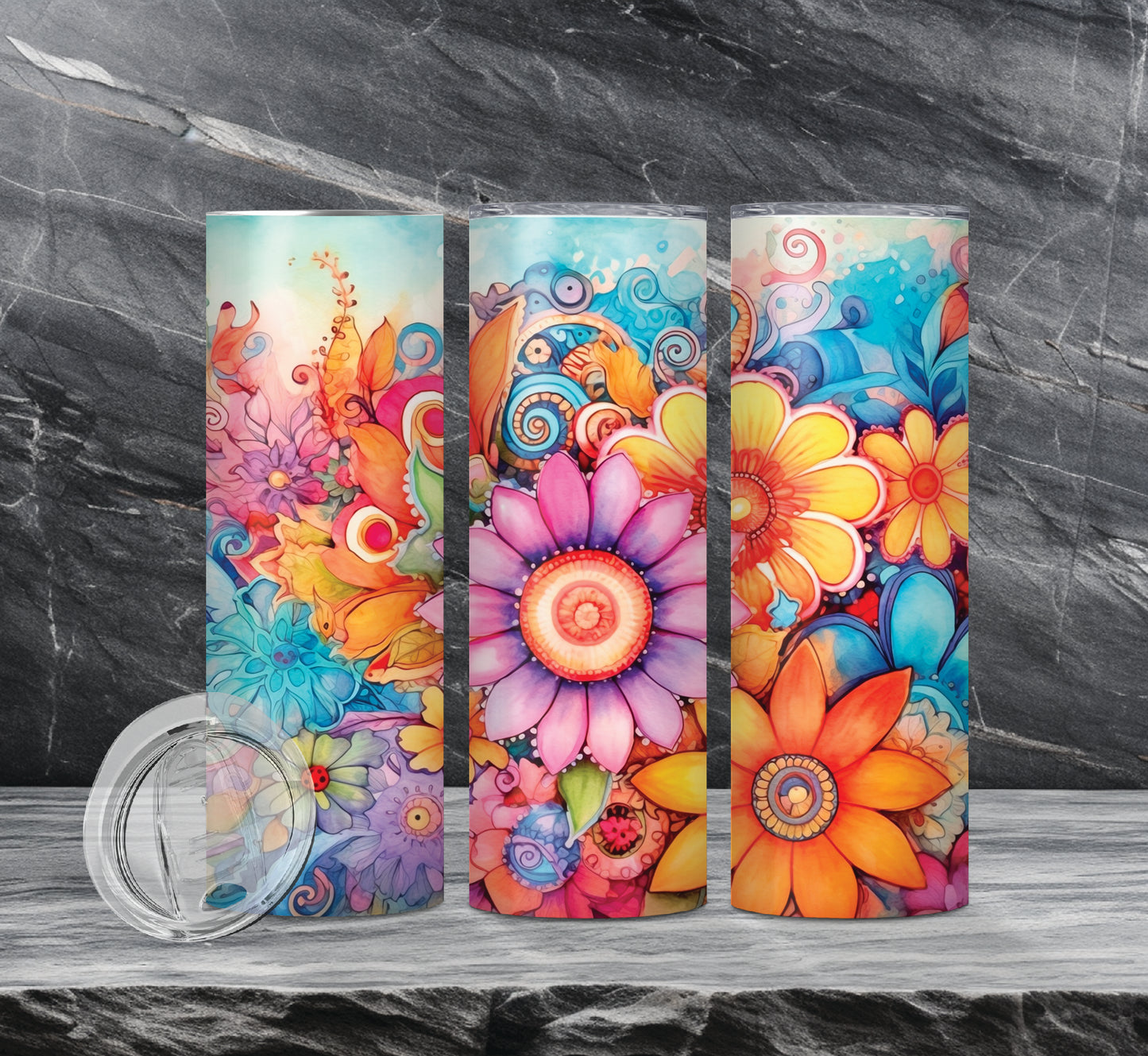 Hippie Peace Drink Tumblers, 10 Different Designs