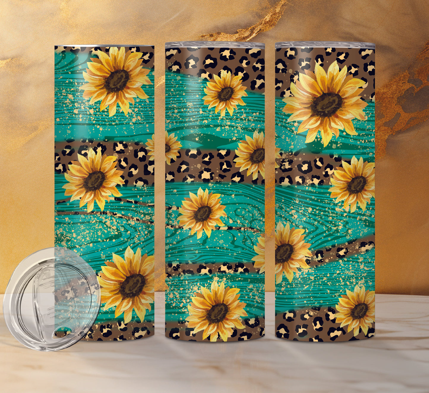 Sunflower Designs Drink Tumblers, 18 Designs