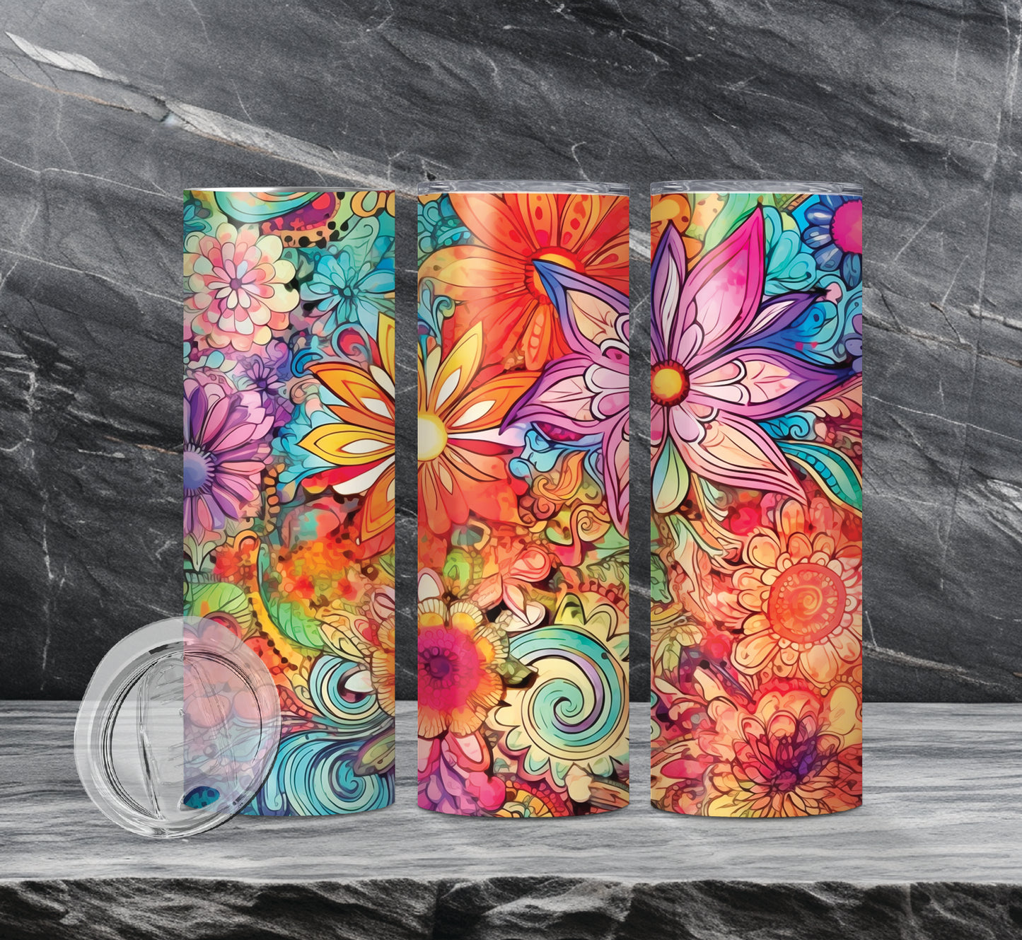 Hippie Peace Drink Tumblers, 10 Different Designs