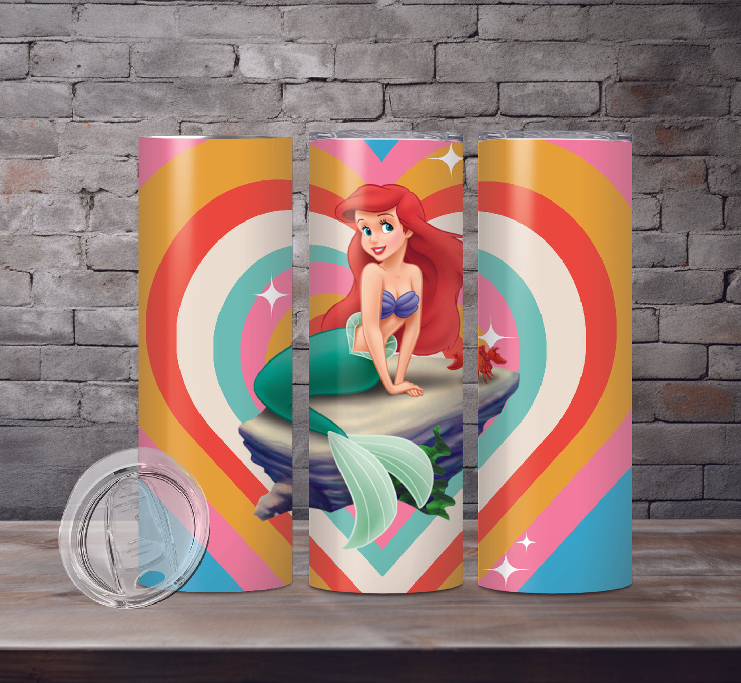 Little Mermaid Drink Tumblers, 3 Designs