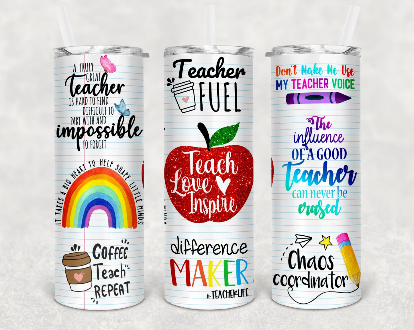 Teacher Drink Tumblers, 16 Designs