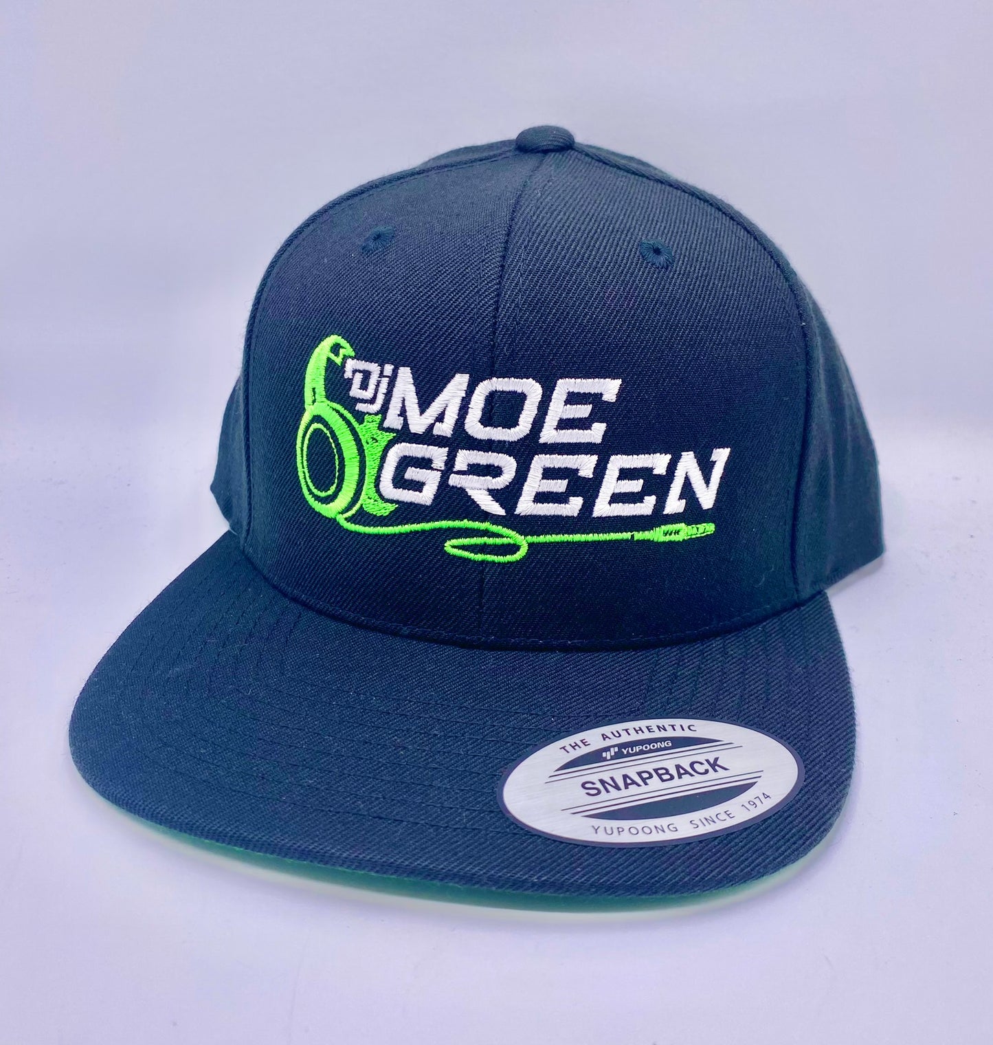 DJ Moe Green Flat Bill Snapback Hats