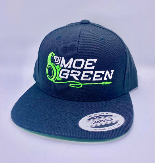 DJ Moe Green Flat Bill Snapback Hats