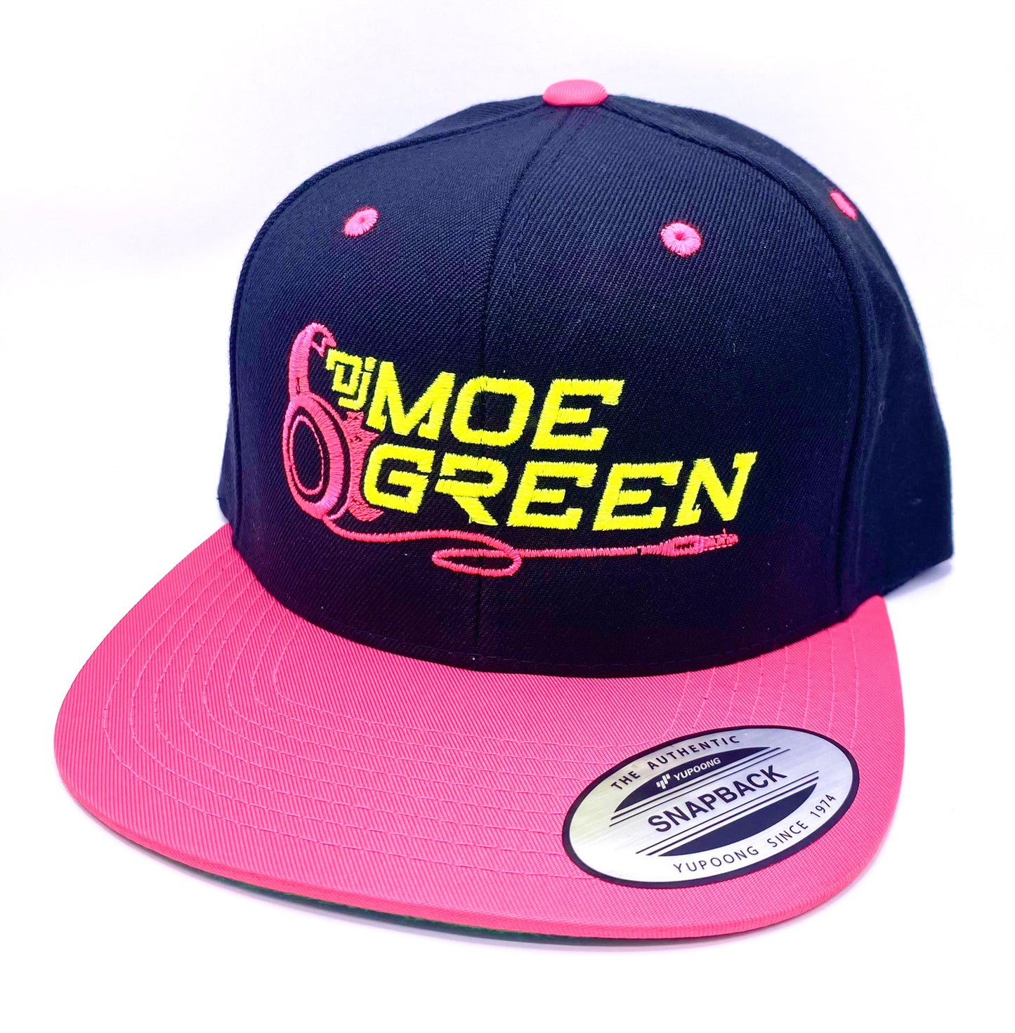 DJ Moe Green Neon Flat Bill Snapback Hats