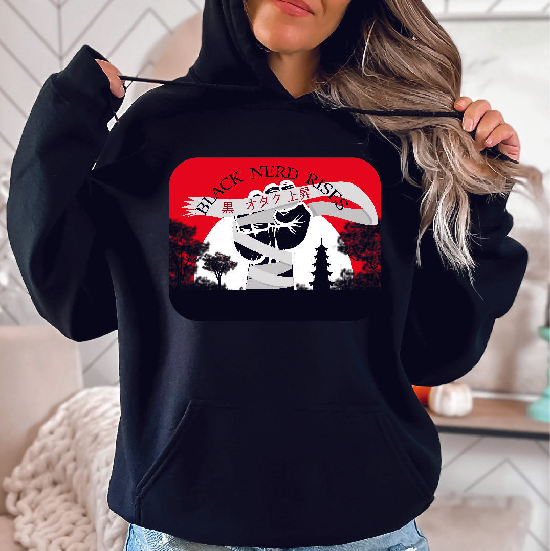 Black Nerd Rises Rising Sun Hoodie