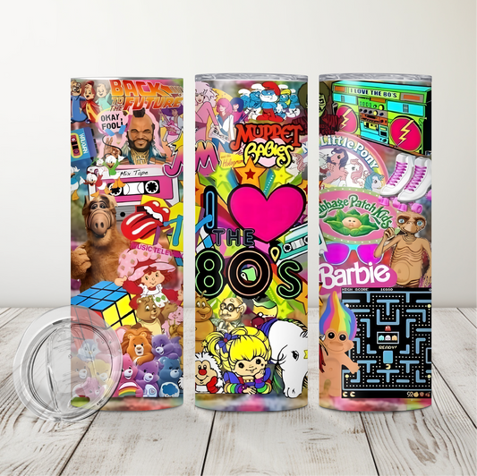 I love the 80's Pop Culture Drink Tumbler