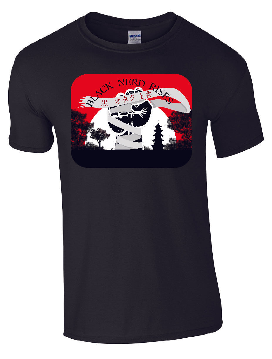 Black Nerd Rises Rising Sun T-Shirt