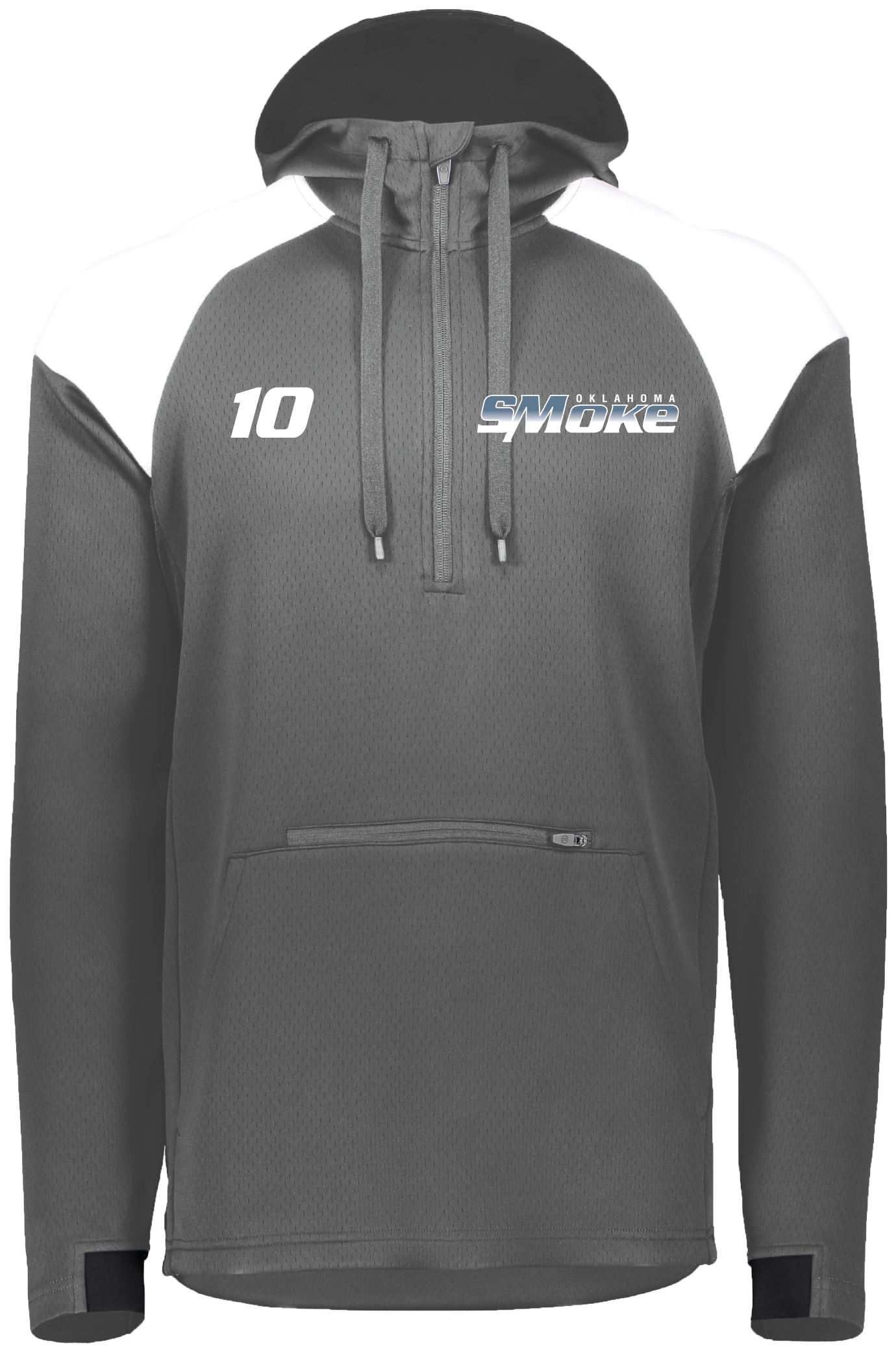 Oklahoma Smoke Holloway 1/4 Zip Embroidered Pullover w/Optional Number
